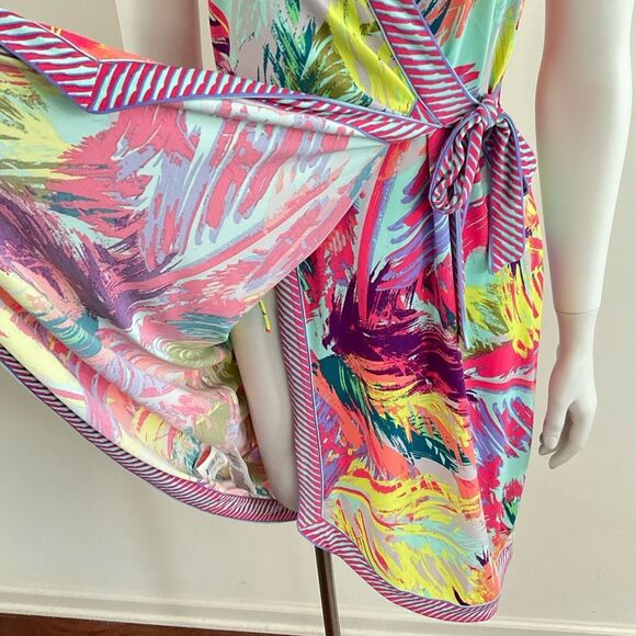 BCBGMaxazria True Wrap Dress Colorful Sleeveless XS - Picture 8 of 11